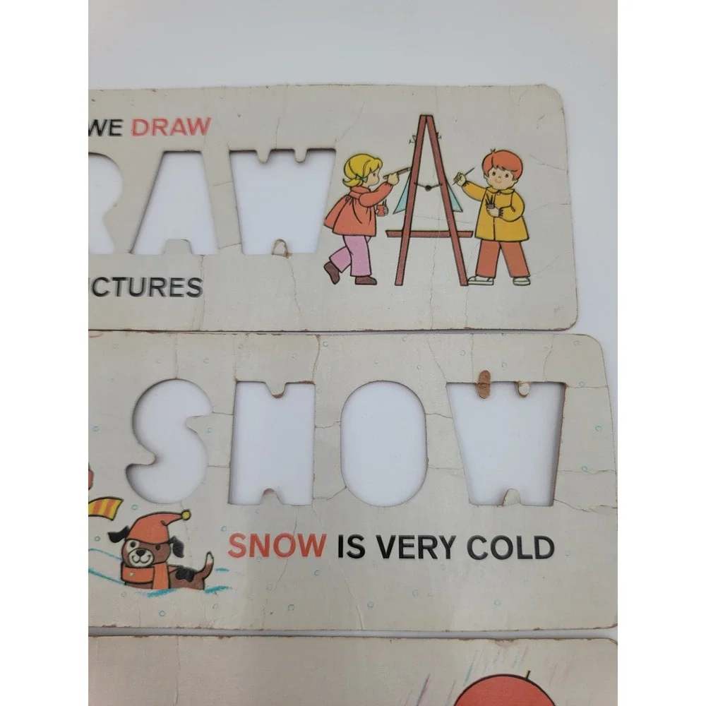 VTG 1972 Fisher-Price School Days Desk Magnetic Letters Numbers‎ Stencil Cards